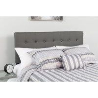 Flash Furniture HG-HB1705-Q-GY-GG Lennox Tufted Upholstered Queen Size Headboard in Gray Vinyl 