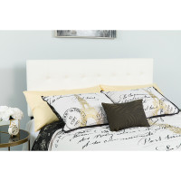 Flash Furniture HG-HB1705-Q-W-GG Lennox Tufted Upholstered Queen Size Headboard in White Vinyl 