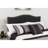 Flash Furniture HG-HB1707-F-BK-GG Lexington Upholstered Full Size Headboard with Accent Nail Trim in Black Fabric 