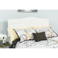 Flash Furniture HG-HB1708-F-W-GG Cambridge Tufted Upholstered Full Size Headboard in White Fabric 