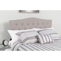 Flash Furniture HG-HB1708-K-LG-GG Cambridge Tufted Upholstered King Size Headboard in Light Gray Fabric 