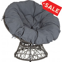 Flash Furniture JE-5101W-GG Bowie Comfort Series Swivel Patio Chair with Dark Gray Cushion 