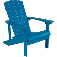 Flash Furniture JJ-C14501-BLU-GG Charlestown All-Weather Adirondack Chair in Blue Faux Wood 