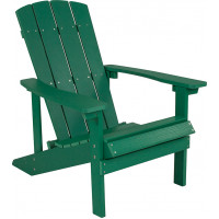 Flash Furniture JJ-C14501-GRN-GG Charlestown All-Weather Adirondack Chair in Green Faux Wood 