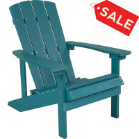 Flash Furniture JJ-C14501-SFM-GG Charlestown All-Weather Adirondack Chair in Sea Foam Faux Wood 