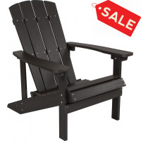 Flash Furniture JJ-C14501-SLT-GG Charlestown All-Weather Adirondack Chair in Slate Gray Faux Wood 