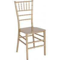 Flash Furniture LE-GOLD-M-GG HERCULES Series Gold Resin Stacking Chiavari Chair 