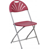 Flash Furniture LE-L-4-BUR-GG Hercules Series 650 lb. Capacity Burgundy Plastic Fan Back Folding Chair