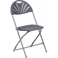 Flash Furniture LE-L-4-CH-GG Hercules Series 650 lb. Capacity Charcoal Plastic Fan Back Folding Chair