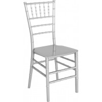 Flash Furniture LE-SILVER-M-GG HERCULES Series Silver Resin Stacking Chiavari Chair 