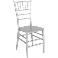 Flash Furniture LE-SILVER-M-GG HERCULES Series Silver Resin Stacking Chiavari Chair 
