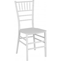 Flash Furniture LE-WHITE-M-GG HERCULES Series White Resin Stacking Chiavari Chair 
