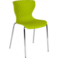 Flash Furniture LF-7-07C-CGRN-GG Lowell Contemporary Design Citrus Green Plastic Stack Chair 