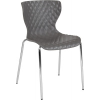 Flash Furniture LF-7-07C-GRY-GG Lowell Contemporary Design Gray Plastic Stack Chair 
