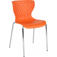 Flash Furniture LF-7-07C-ORNG-GG Lowell Contemporary Design Orange Plastic Stack Chair 