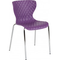 Flash Furniture LF-7-07C-PUR-GG Lowell Contemporary Design Purple Plastic Stack Chair 