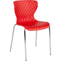 Flash Furniture LF-7-07C-RED-GG Lowell Contemporary Design Red Plastic Stack Chair 