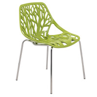 LeisureMod AC16G Modern Asbury Dining Chair w/ Chromed Legs