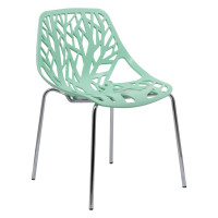 LeisureMod AC16MT Modern Asbury Dining Chair w/ Chromed Legs