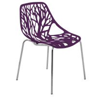 LeisureMod AC16PR Modern Asbury Dining Chair w/ Chromed Legs