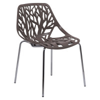 LeisureMod AC16TP Modern Asbury Dining Chair w/ Chromed Legs