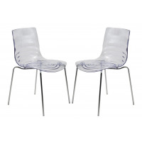 LeisureMod AC20CL2 Modern Astor Plastic Dining Chair, Set of 2