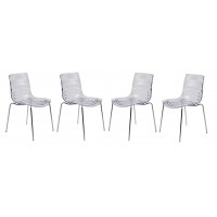 LeisureMod AC20CL4 Modern Astor Plastic Dining Chair, Set of 4