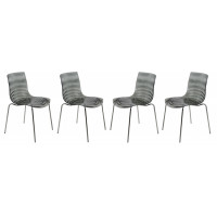 LeisureMod AC20TBL4 Modern Astor Plastic Dining Chair, Set of 4