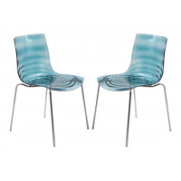 LeisureMod AC20TBU2 Modern Astor Plastic Dining Chair, Set of 2