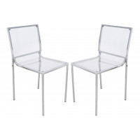 LeisureMod ACR19CL2 Modern Almeda Acrylic Dining Chair, Set of 2