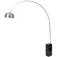 LeisureMod AL22BL Arco Lamp with Marble Cube Base