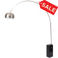 LeisureMod AL22BL Arco Lamp with Marble Cube Base