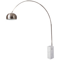 LeisureMod AL22W Arco Lamp with Marble Cube Base