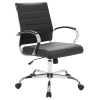 LeisureMod BO19BLL Benmar Leather Office Chair