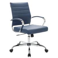 LeisureMod BO19BUL Benmar Leather Office Chair