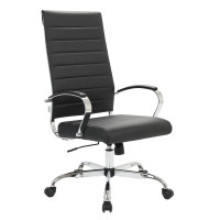 LeisureMod BOT19BLL Benmar High-Back Leather Office Chair