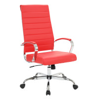 LeisureMod BOT19RL Benmar High-Back Leather Office Chair