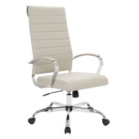 LeisureMod BOT19TL Benmar High-Back Leather Office Chair