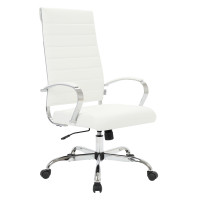 LeisureMod BOT19WL Benmar High-Back Leather Office Chair