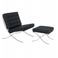 LeisureMod BR30BLL Bellefonte Style Modern Pavilion Chair & Ottoman
