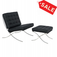 LeisureMod BR30BLL Bellefonte Style Modern Pavilion Chair & Ottoman