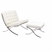 LeisureMod BR30IVL Bellefonte Style Modern Pavilion Chair & Ottoman