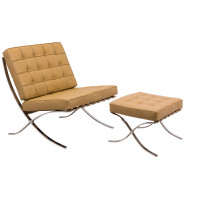 LeisureMod BR30LBRL Bellefonte Style Modern Pavilion Chair & Ottoman