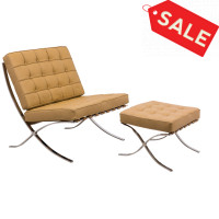 LeisureMod BR30LBRL Bellefonte Style Modern Pavilion Chair & Ottoman