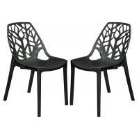 LeisureMod C18SBL2 Modern Cornelia Dining Chair, Set of 2