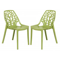 LeisureMod C18SG2 Modern Cornelia Dining Chair, Set of 2