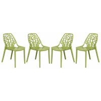 LeisureMod C18SG4 Modern Cornelia Dining Chair, Set of 4