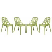 LeisureMod C18SG4 Modern Cornelia Dining Chair, Set of 4