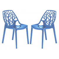 LeisureMod C18TBU2 Modern Cornelia Dining Chair, Set of 2