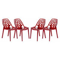 LeisureMod C18TR4 Modern Cornelia Dining Chair, Set of 4